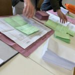 Kleiner Papierkrieg im Wahllokal am Ahornplatz.